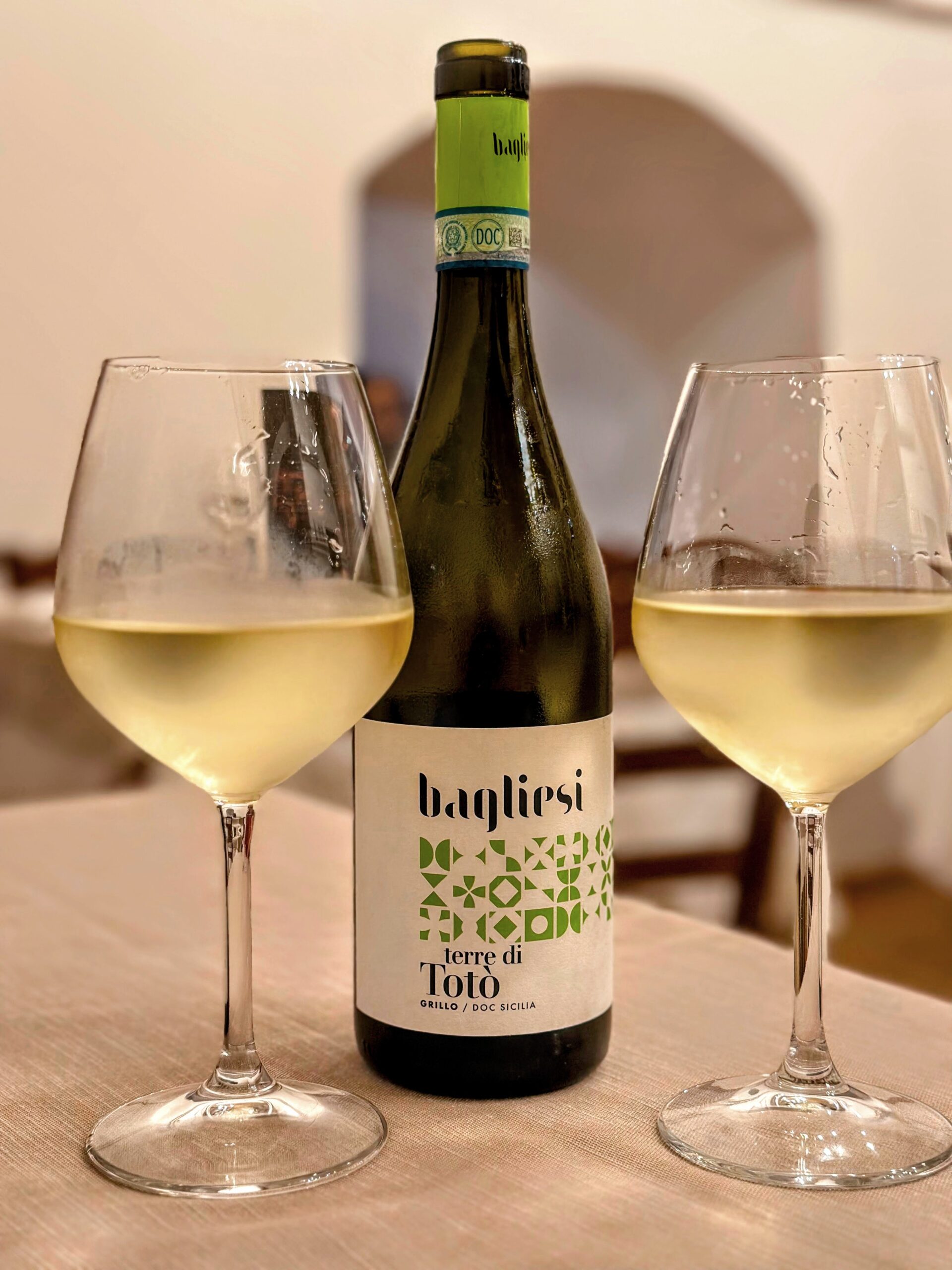 Bagliesi organic wine at Ristorante il Monsù; Palazzolo Acreide, Sicily (Italy)