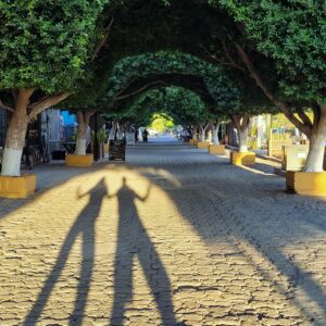 The town's cobblestone streets; Loreto, BCS