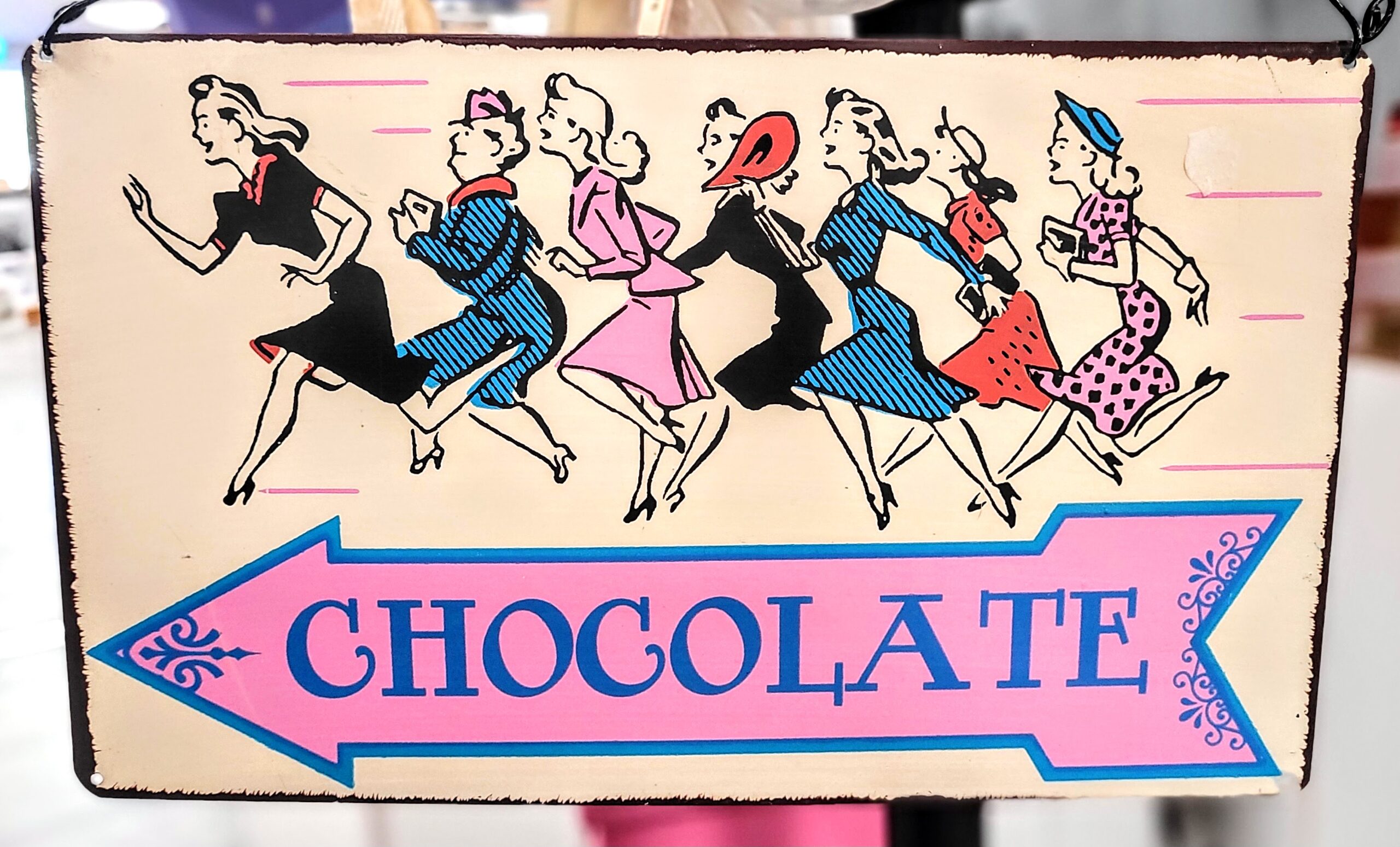 That's me in the front, minus the heels. There's NO WAY I'm missing out on chocolate; Down Syndrome Kerry Thrift Shop, Tralee (Ireland)