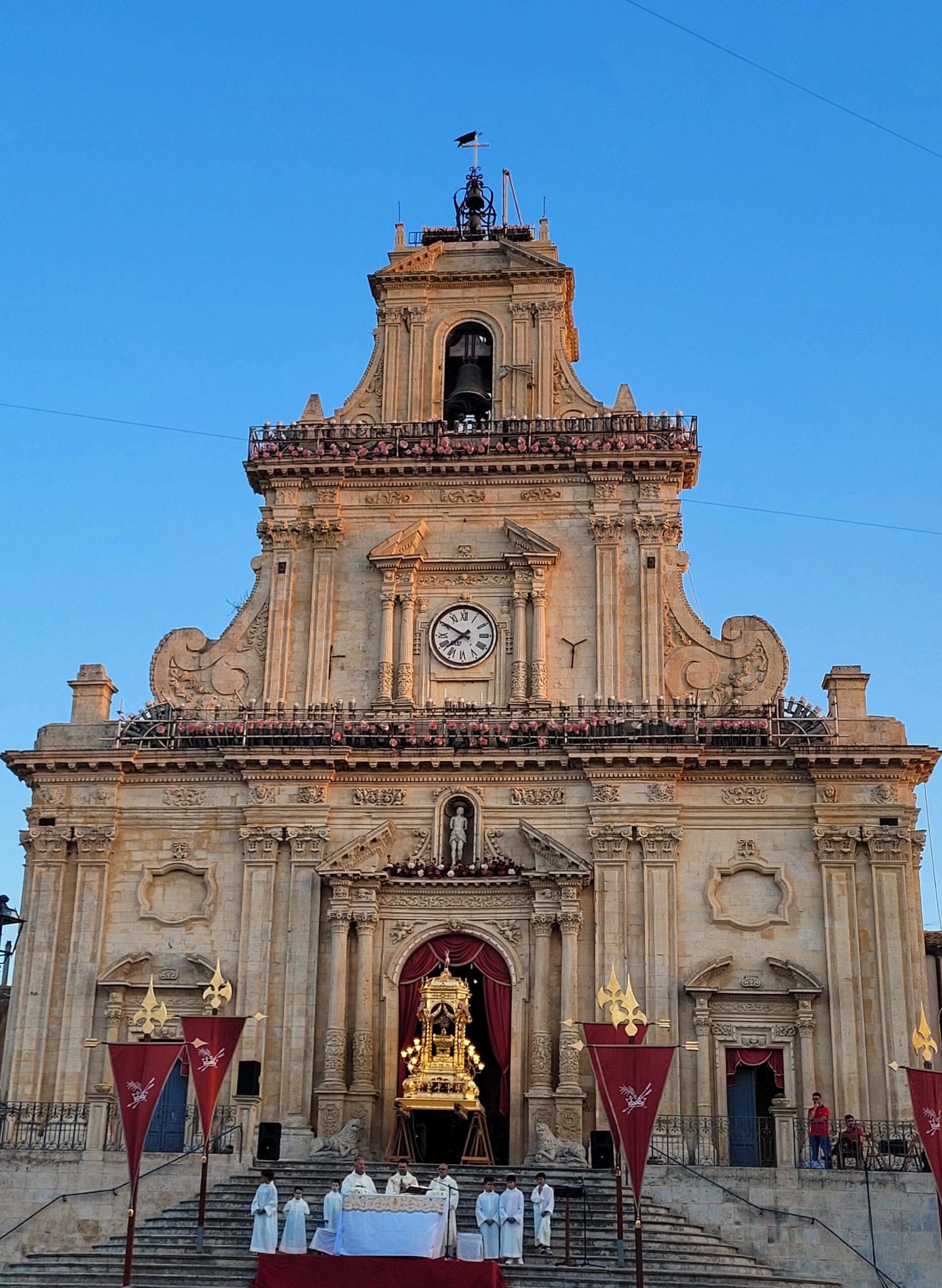 Basilica di San Sebastiano was built in 1780; Palazzolo Acreide, Sicily (italy)