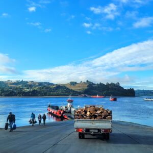 Ferry unloading; Chiloé Island, Chile