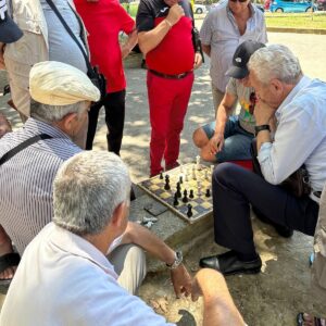 Chess game in the park; Durres