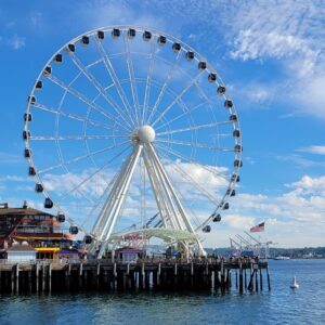 Iconic ferris wheel; Seattle