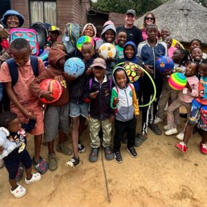 Christmas donations to a Sotho Village; Drakensberg Mountains, South Africa