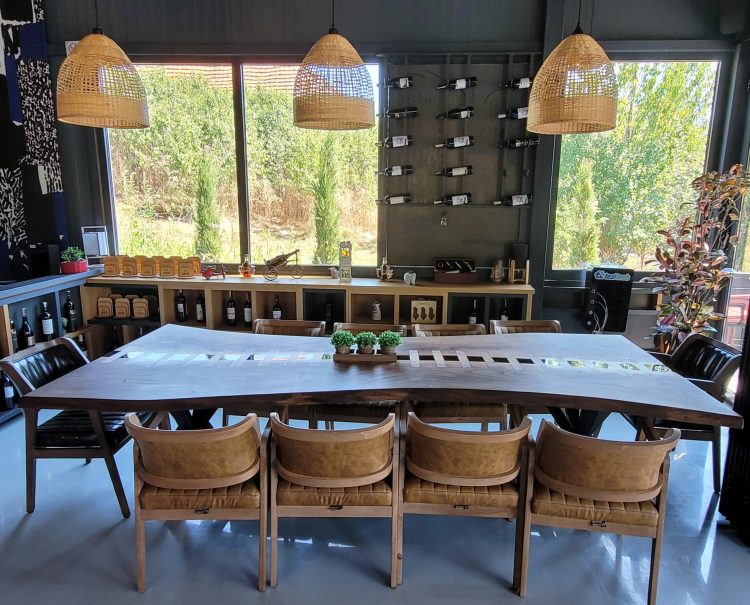 Beautiful wood 10 seater dining table @ Maple Restaurant; Novo Brdo, Kosovo