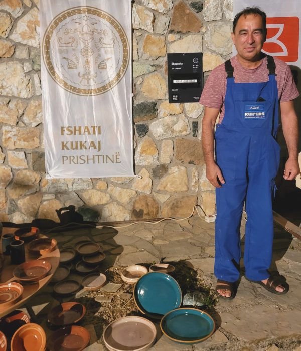 A local ceramist with his hand-made products on display @ Etno Fest; Novo Brdo, Kosovo