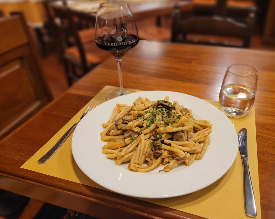 Pasta dish at Hostaria Cycas Restaurant; Castelbuono, Sicily (Italy)