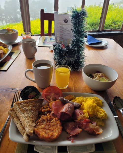 All-you-can-eat breakfast at Witsieshoek Mountain Lodge; South Africa