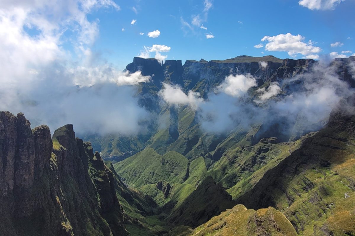 Viewpoint on Tugela Falls hike; Drakensberg Mountains, South Africa