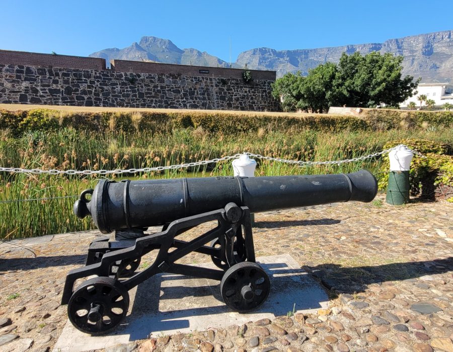 Cannon on display outside Castle of Good Hope; Cape Town, South Africa