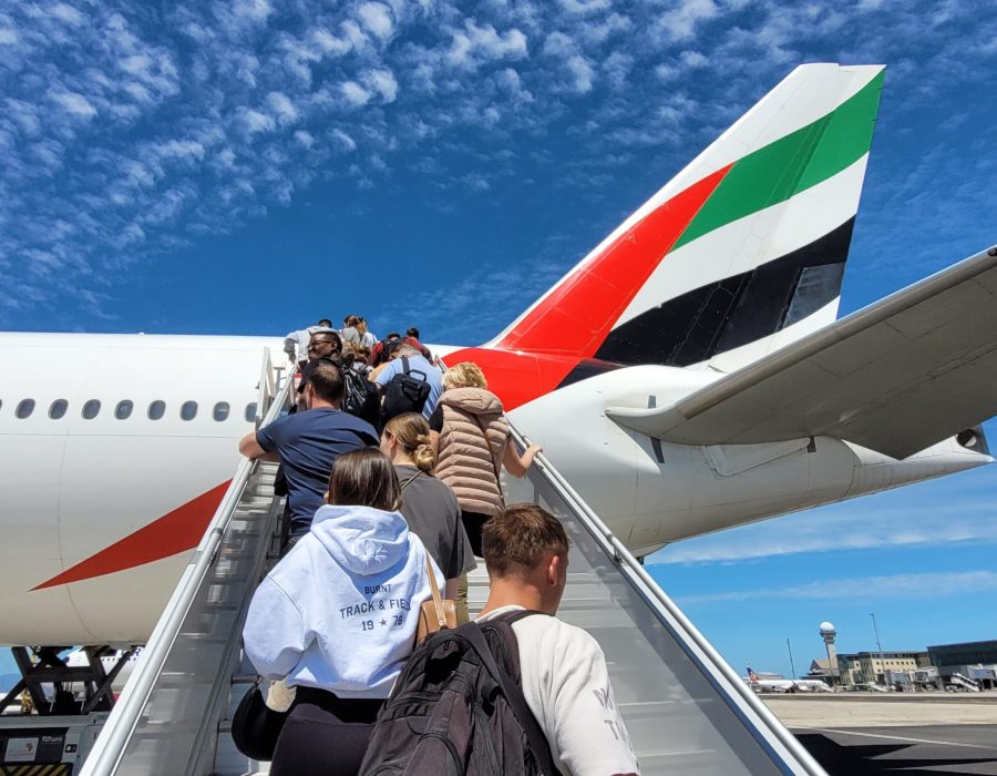 Boarding Emirates flight from Dubai to Rome