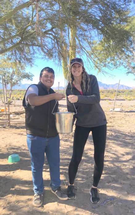 My 'assistant' Pablo helped me milk a cow; Loreto, Baja California Sur (Mexico)