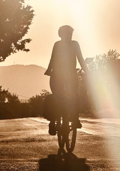Courtney Cycling in The Madonie Mountains