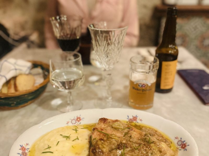 Oven-Roasted Mondonita Piglet with Mustard, Honey, and Grapes