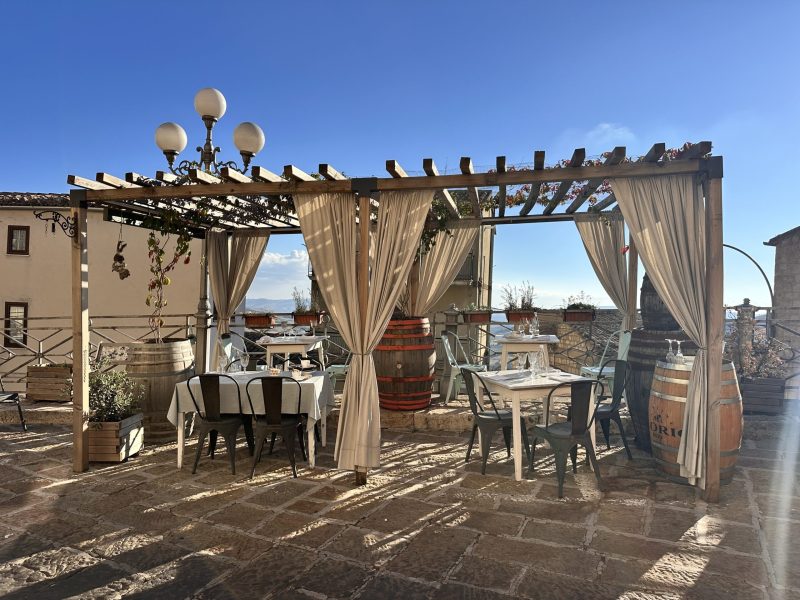 Ourdoor Seating with a View of Petralia Sottana