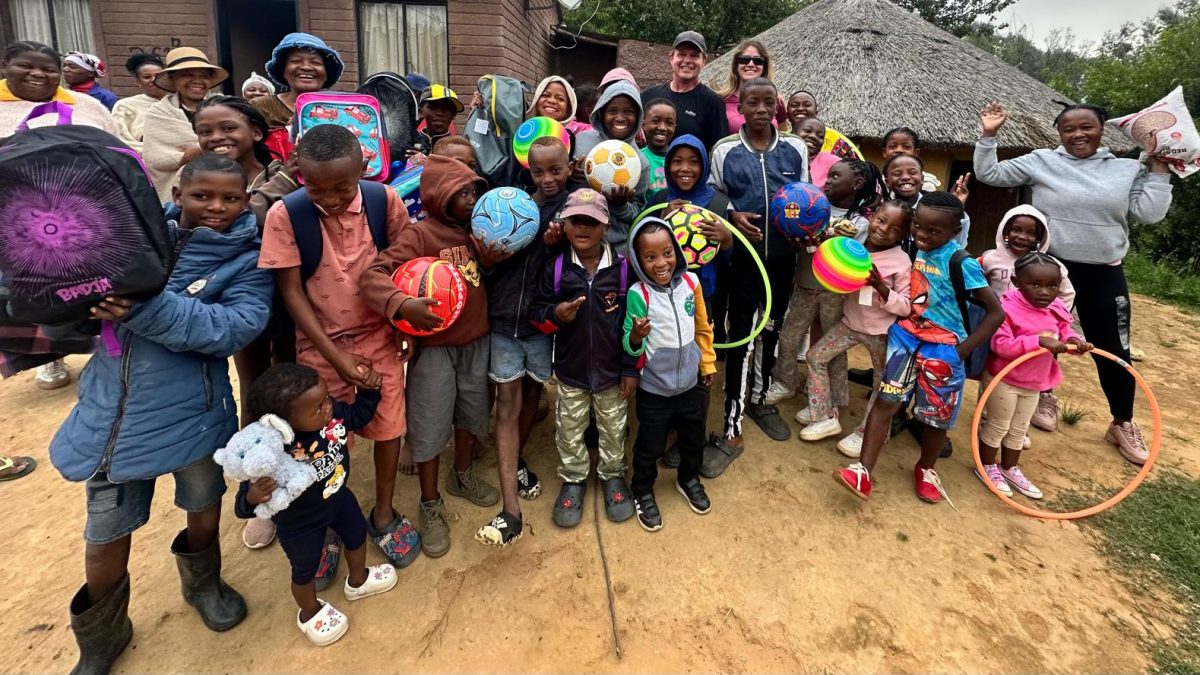 Christmas donations to a Sotho Village; Drakensberg Mountains, South Africa